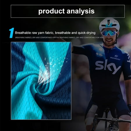 Reflective Quick-Dry Biking Shirt and 3D Padded Cycling Bike Shorts Mens Cycling Jersey Set 